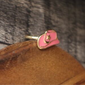 Pink and Gold Cowboy Hat Ring